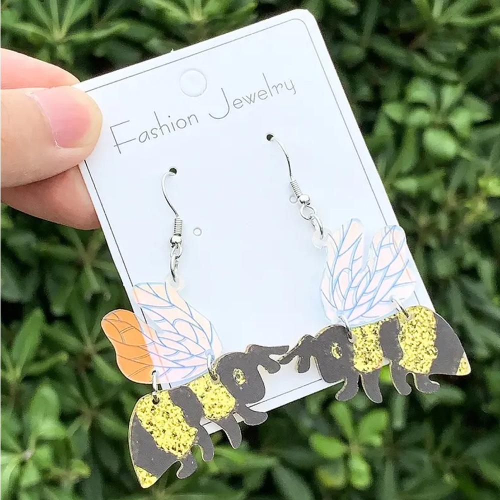 Acrylic Bee Earrings